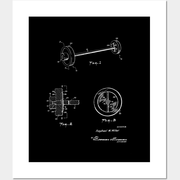 weight lifting construction Vintage Patent Hand Drawing Wall Art by TheYoungDesigns